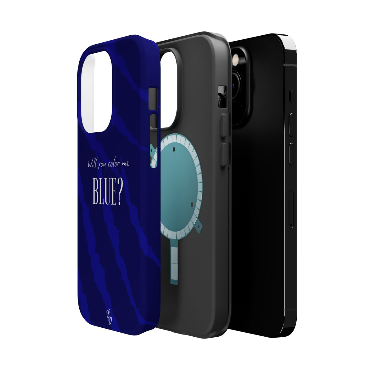 (blue)  Magnetic Impact-Resistant Phone Case