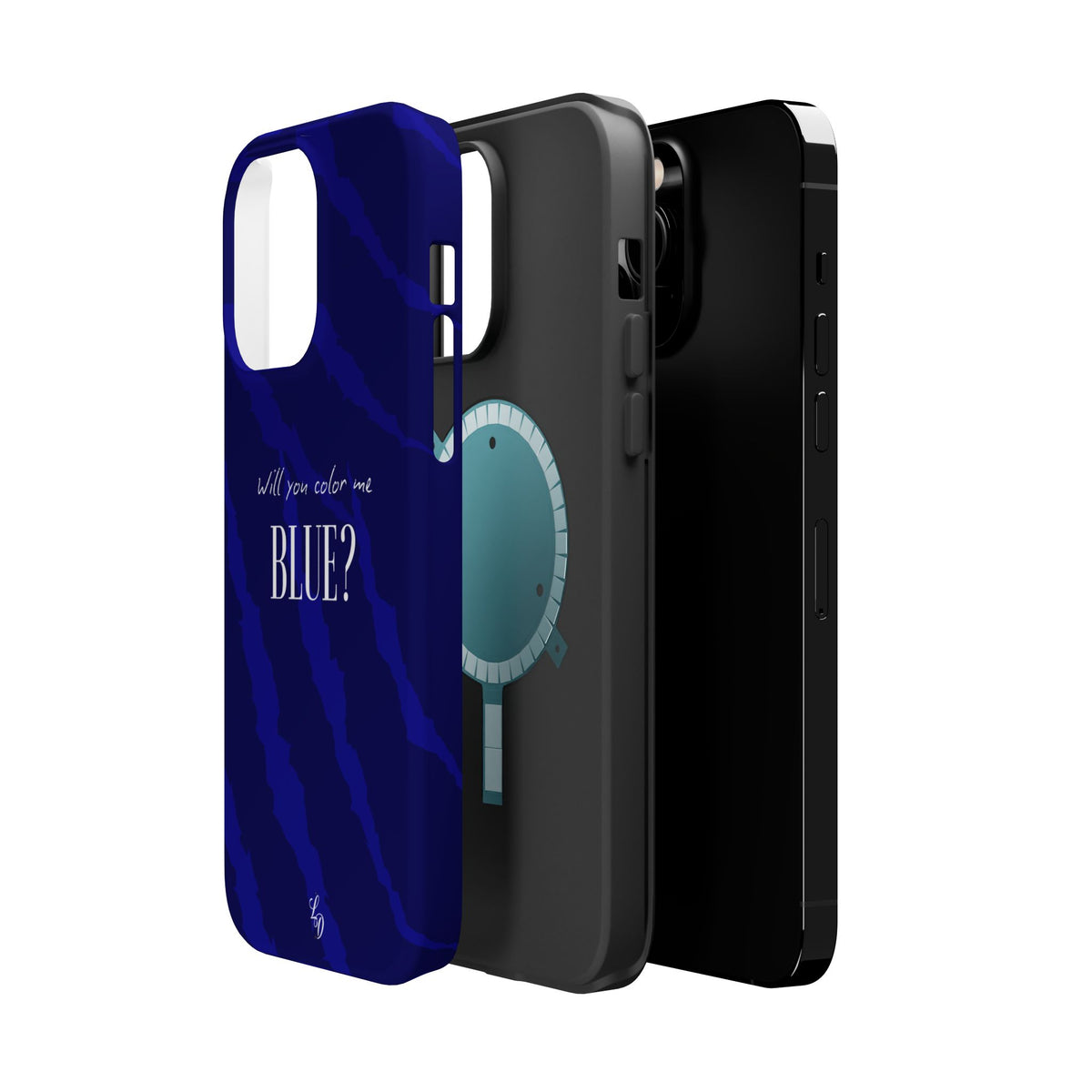 (blue)  Magnetic Impact-Resistant Phone Case